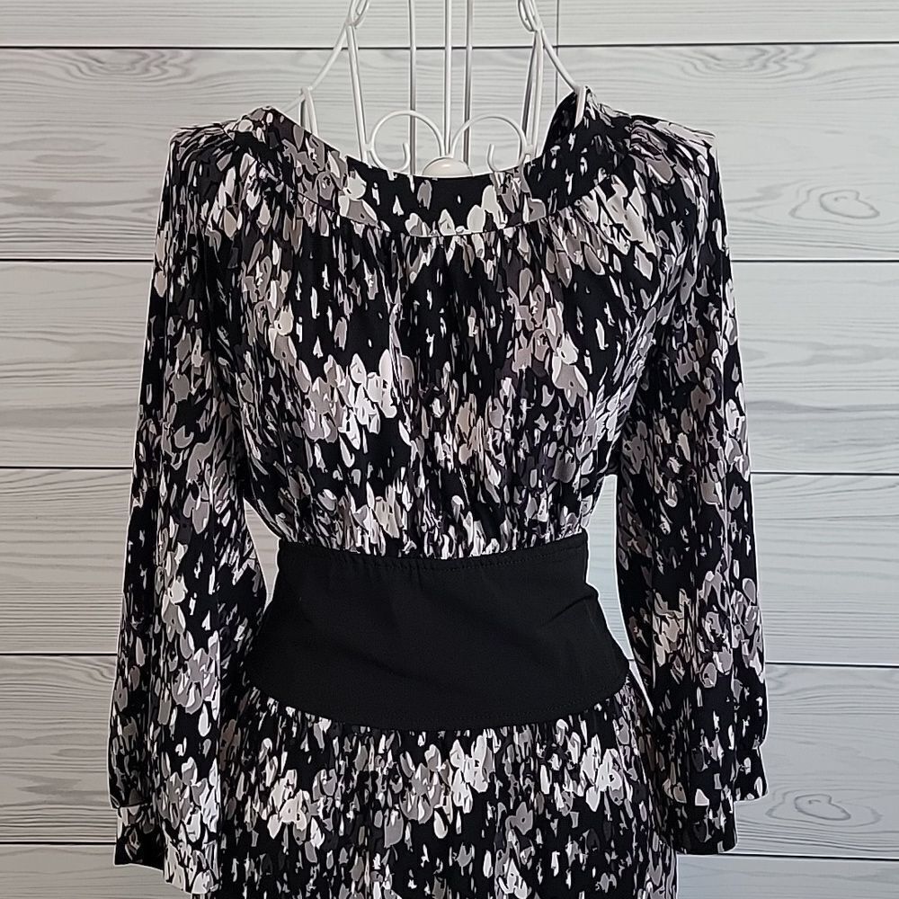 Alfani business casual midi dress - grey & black Women's Size L - Picture 2 of 12